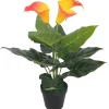 MAISON EXCLUSIVE - Plante artificielle avec pot lis calla 45 cm rouge et jaune