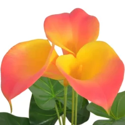 MAISON EXCLUSIVE - Plante artificielle avec pot lis calla 45 cm rouge et jaune
