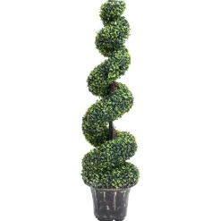 MAISON EXCLUSIVE - Plante de buis artificiel en spirale avec pot vert 117 cm