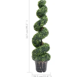 MAISON EXCLUSIVE - Plante de buis artificiel en spirale avec pot vert 117 cm