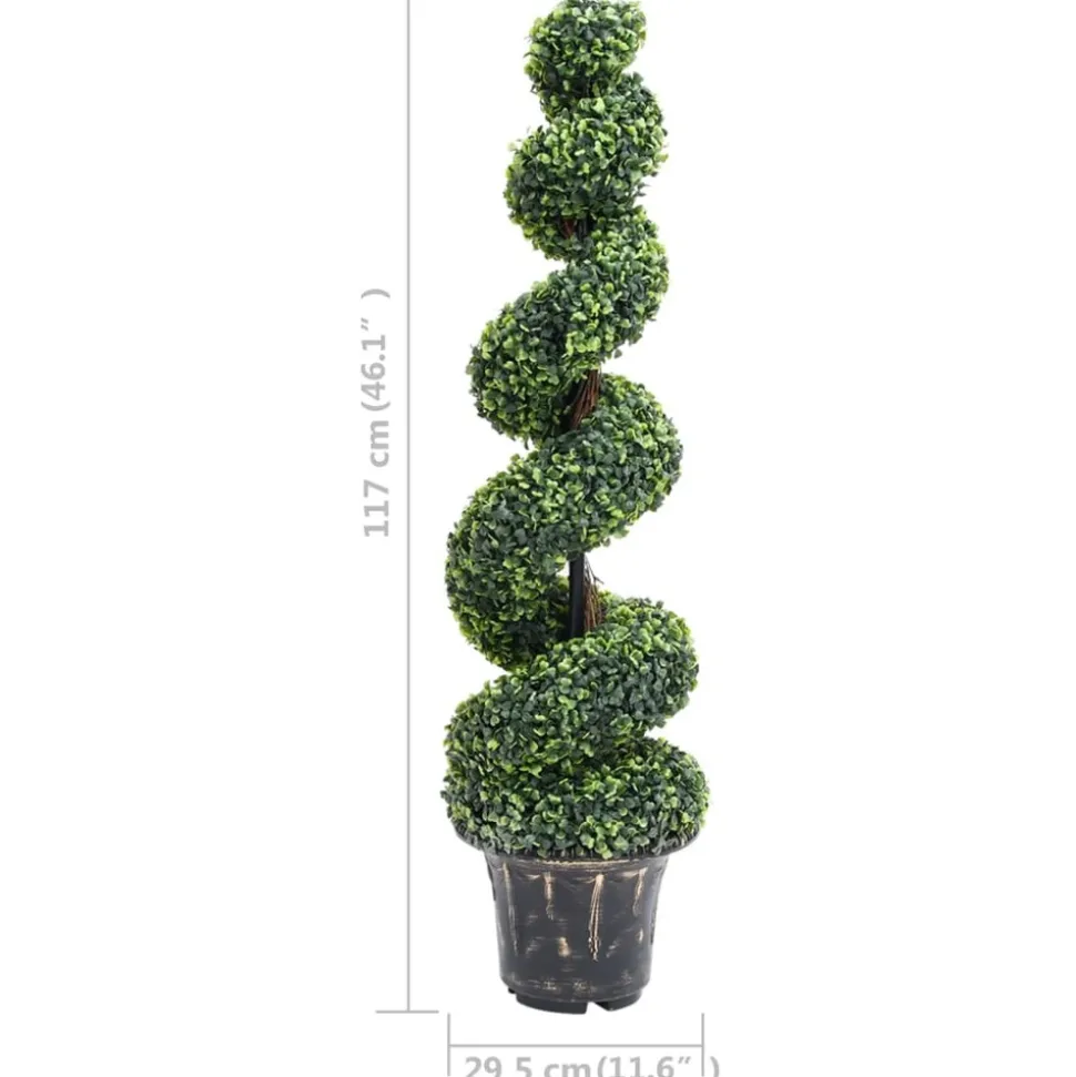 MAISON EXCLUSIVE - Plante de buis artificiel en spirale avec pot vert 117 cm