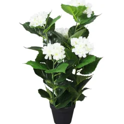 MAISON EXCLUSIVE - Plante hortensia artificielle avec pot 60 cm blanc
