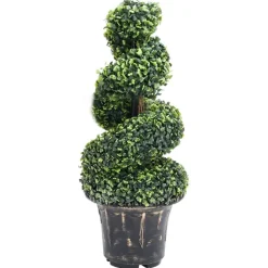 MAISON EXCLUSIVE - Plante de buis artificiel en spirale avec pot vert 89 cm