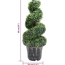 MAISON EXCLUSIVE - Plante de buis artificiel en spirale avec pot vert 89 cm