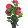 MAISON EXCLUSIVE - Plante hortensia artificielle avec pot 60 cm rouge