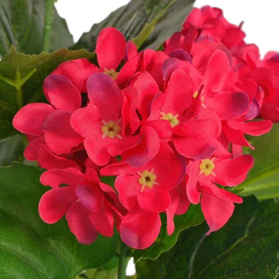 MAISON EXCLUSIVE - Plante hortensia artificielle avec pot 60 cm rouge