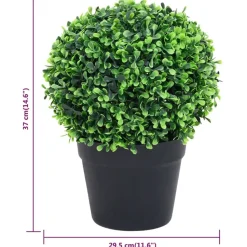 MAISON EXCLUSIVE - Plantes de buis artificiel 2 pcs avec pots boule vert 37 cm