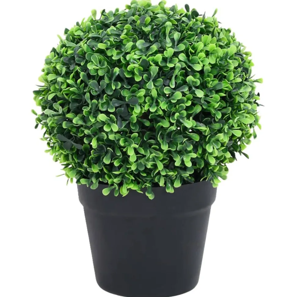 MAISON EXCLUSIVE - Plantes de buis artificiel 2 pcs avec pots boule vert 27 cm