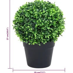 MAISON EXCLUSIVE - Plantes de buis artificiel 2 pcs avec pots boule vert 27 cm