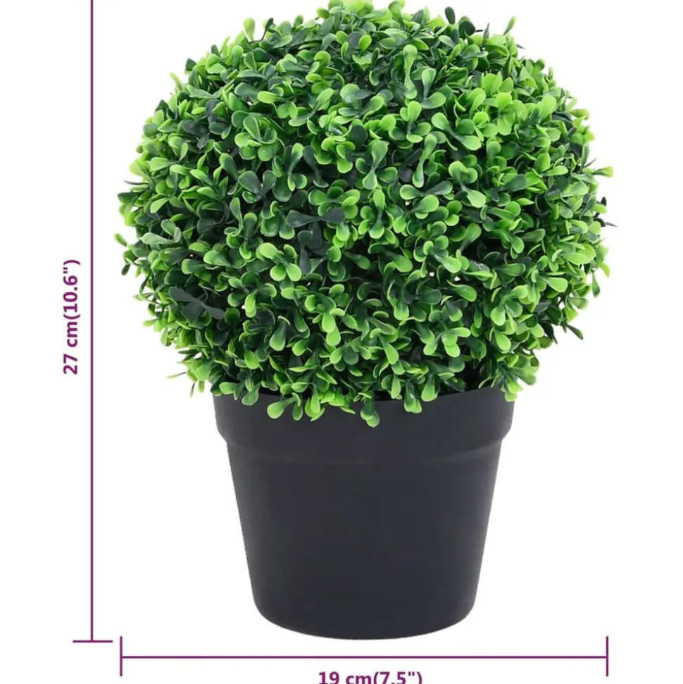 MAISON EXCLUSIVE - Plantes de buis artificiel 2 pcs avec pots boule vert 27 cm