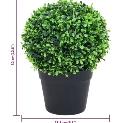 MAISON EXCLUSIVE - Plantes de buis artificiel 2 pcs avec pots boule vert 32 cm