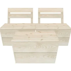 MAISON EXCLUSIVE - Salon de jardin palette 3 pcs bois d'épicéa imprégné