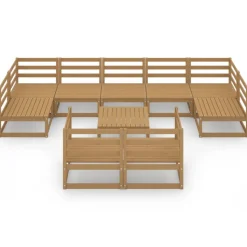 MAISON EXCLUSIVE - Salon de jardin 10 pcs bois de pin massif