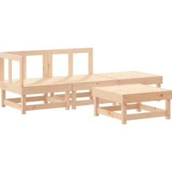 MAISON EXCLUSIVE - Salon de jardin 4 pcs avec coussins bois massif