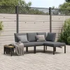 MAISON EXCLUSIVE - Salon de jardin 3 pcs avec coussins noir aluminium