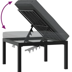 MAISON EXCLUSIVE - Salon de jardin 3 pcs avec coussins noir aluminium