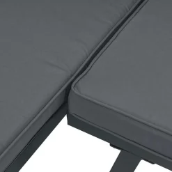 MAISON EXCLUSIVE - Salon de jardin 3 pcs avec coussins noir aluminium