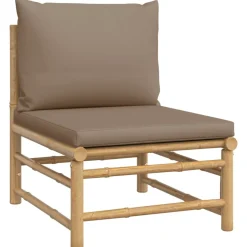 MAISON EXCLUSIVE - Salon de jardin 11 pcs avec coussins taupe bambou