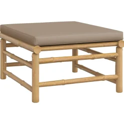 MAISON EXCLUSIVE - Salon de jardin 11 pcs avec coussins taupe bambou