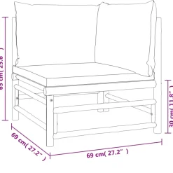 MAISON EXCLUSIVE - Salon de jardin 11 pcs avec coussins taupe bambou