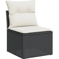 MAISON EXCLUSIVE - Salon de jardin 6 pcs avec coussins noir résine tressée