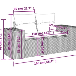 MAISON EXCLUSIVE - Salon de jardin 6 pcs avec coussins noir résine tressée