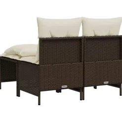 MAISON EXCLUSIVE - Salon de jardin 4 pcs avec coussins marron résine tressée