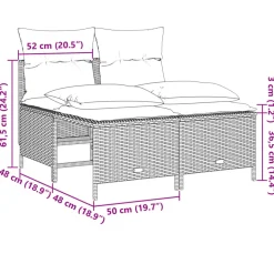 MAISON EXCLUSIVE - Salon de jardin 4 pcs avec coussins marron résine tressée