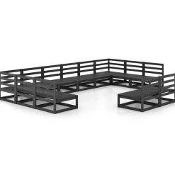 MAISON EXCLUSIVE - Salon de jardin 12 pcs bois de pin massif