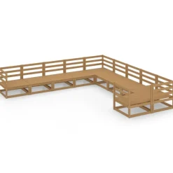 MAISON EXCLUSIVE - Salon de jardin 10 pcs bois de pin massif
