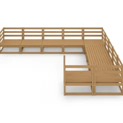 MAISON EXCLUSIVE - Salon de jardin 10 pcs bois de pin massif