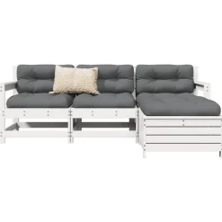 MAISON EXCLUSIVE - Salon de jardin 4 pcs blanc bois de pin massif