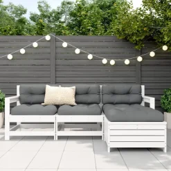 MAISON EXCLUSIVE - Salon de jardin 4 pcs blanc bois de pin massif