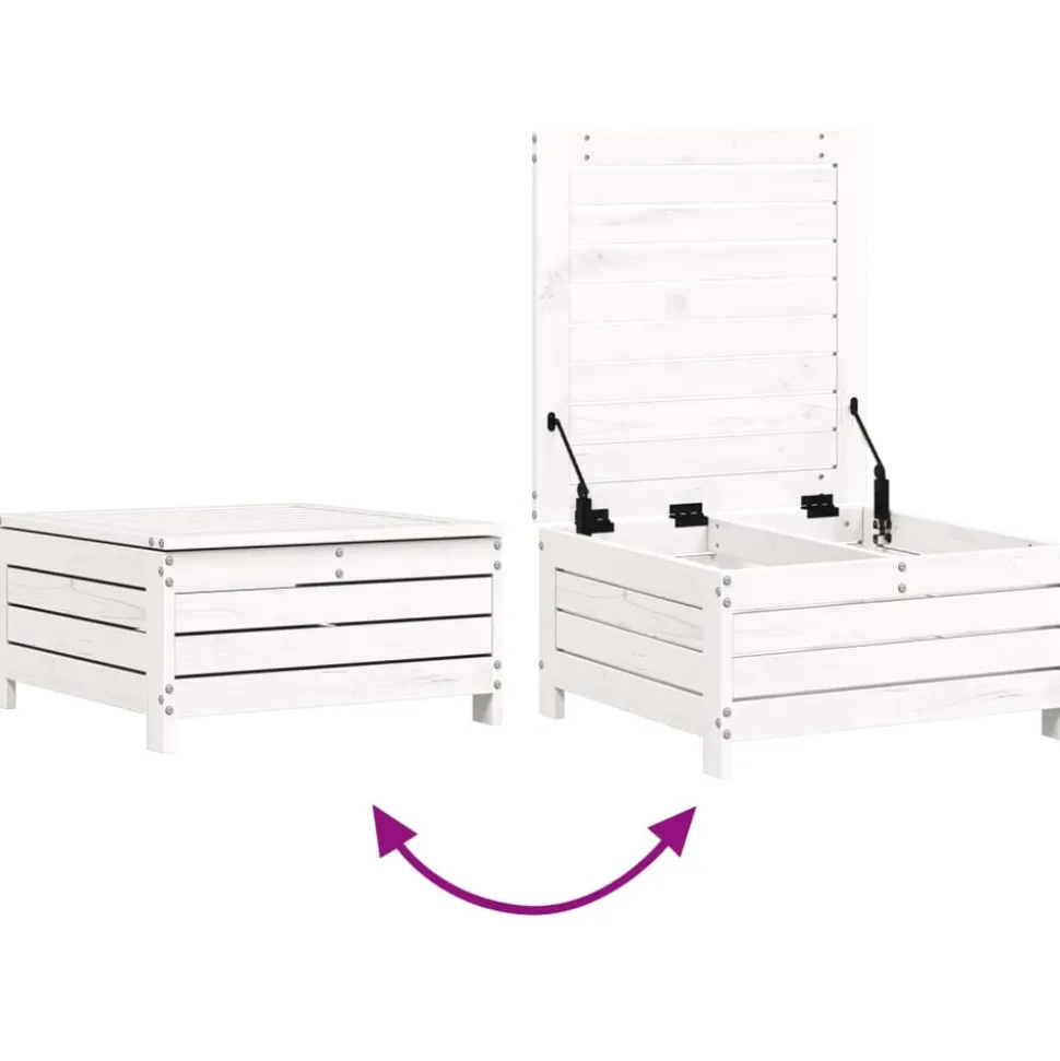 MAISON EXCLUSIVE - Salon de jardin 4 pcs blanc bois de pin massif