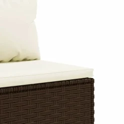 MAISON EXCLUSIVE - Salon de jardin 4 pcs avec coussins marron résine tressée