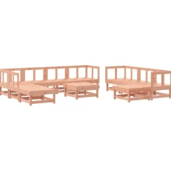 MAISON EXCLUSIVE - Salon de jardin 11 pcs bois massif douglas