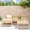 MAISON EXCLUSIVE - Salon de jardin 5 pcs avec coussins bois massif