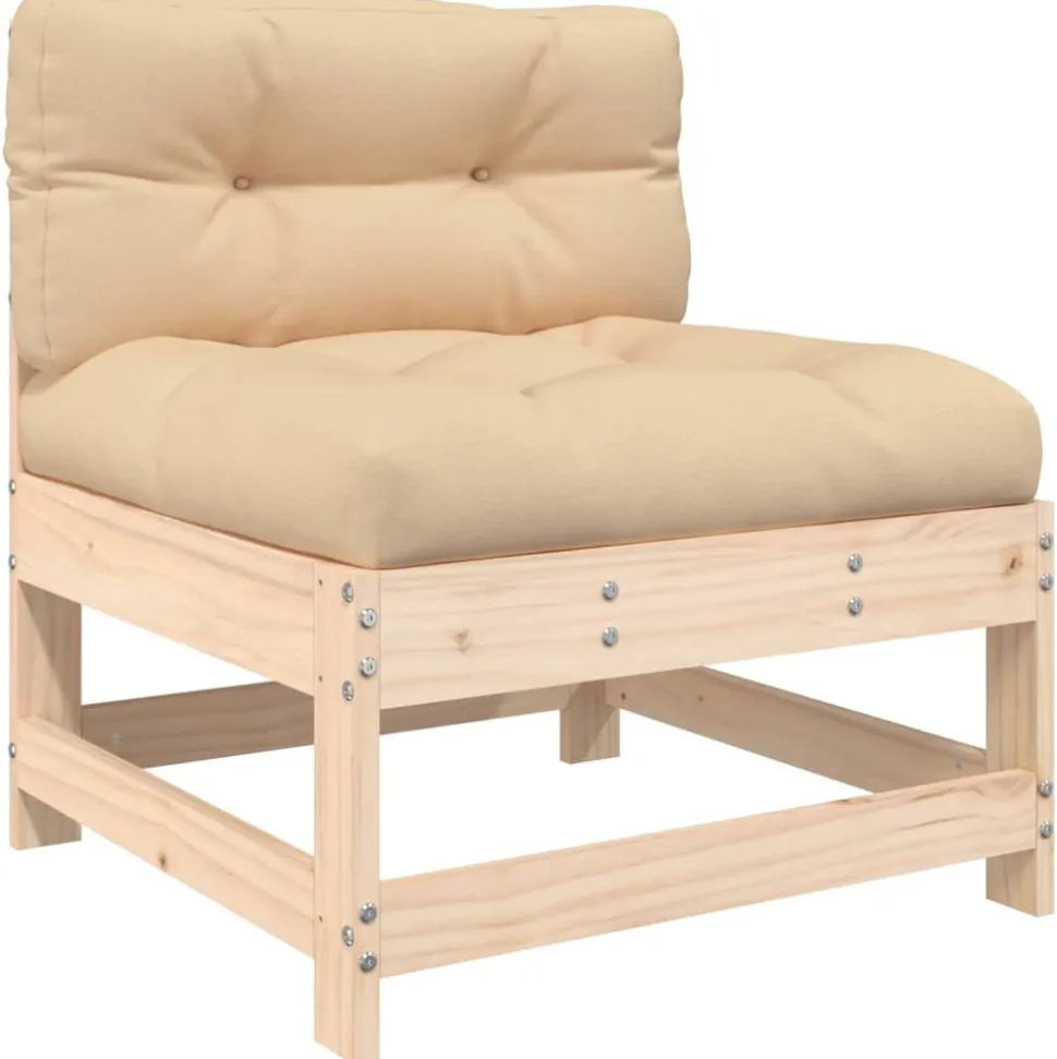 MAISON EXCLUSIVE - Salon de jardin 5 pcs avec coussins bois massif