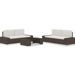 MAISON EXCLUSIVE - Salon de jardin 5 pcs résine tressée marron