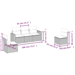 MAISON EXCLUSIVE - Salon de jardin 5 pcs avec coussins noir résine tressée