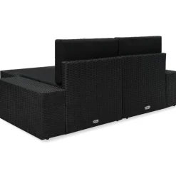 MAISON EXCLUSIVE - Salon de jardin 3 pcs résine tressée noir