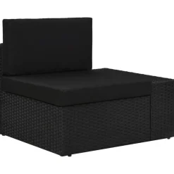 MAISON EXCLUSIVE - Salon de jardin 3 pcs résine tressée noir