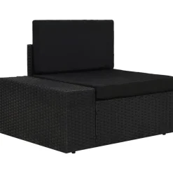 MAISON EXCLUSIVE - Salon de jardin 3 pcs résine tressée noir