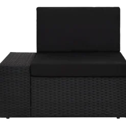 MAISON EXCLUSIVE - Salon de jardin 3 pcs résine tressée noir