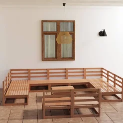 MAISON EXCLUSIVE - Salon de jardin 12 pcs bois de pin massif