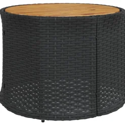 MAISON EXCLUSIVE - Salon de jardin 3 pcs demi-rond noir résine tressée