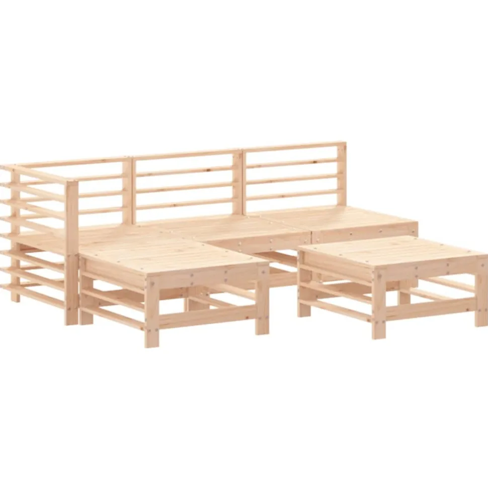 MAISON EXCLUSIVE - Salon de jardin 5 pcs bois massif de pin