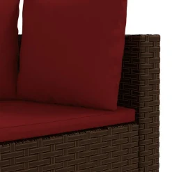 MAISON EXCLUSIVE - Salon de jardin 4 pcs avec coussins marron résine tressée