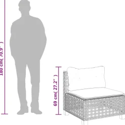 MAISON EXCLUSIVE - Salon de jardin 5 pcs avec coussins noir résine tressée