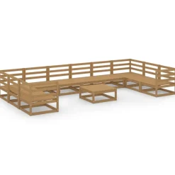 MAISON EXCLUSIVE - Salon de jardin 11 pcs bois de pin massif